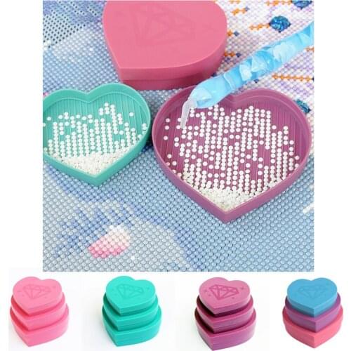 5D Diamond Painting Tool Heart-Shaped Diamond Tray Box large-Capacity Tray Accessories DIY Diamond Embroidery Accessories Case