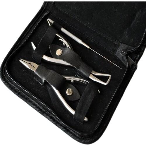 Stainless Steel Micro Ring Hair Extension & Beading Tool Kit Plier Set (3 Pcs) Micro Link / Bead Opener/Closer/Hook Needle