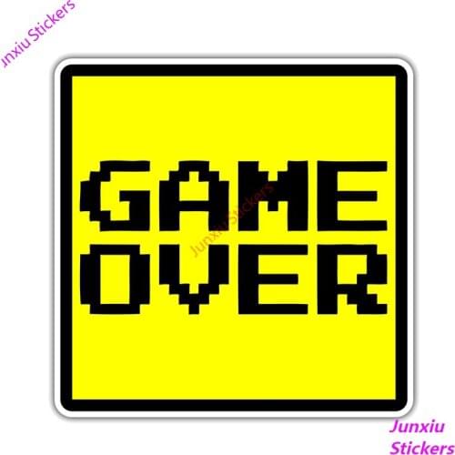 Warning Game Over Color Car-Sticker and Decals for Bumper Window Motorcycle Waterproof Accessories Interior KK14*14cm
