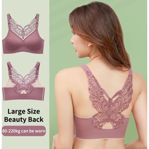 Butterfly Underwear On The Back Of The United States MM Large Without Underring Gather Together Bosom Bra Sexy Lace 100D