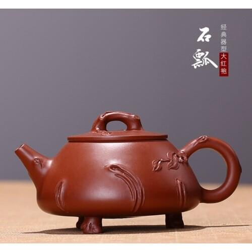 Sand Pot Wholesale Dahongpao Stone Pot Pot Teaware Pure Handmade Tripod Pot and Stake Pot Collection Customization