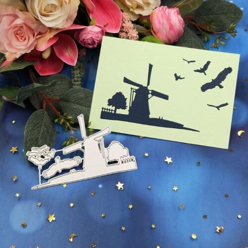 Drop Ship. Windmill House Metal Cutting Dies Stencil Scrapbooking DIY Album Stamp Embossing