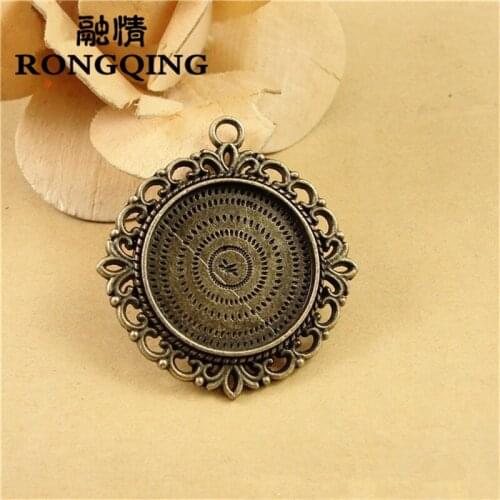 RONGQING 25mm 20pcs/lot Flowers Retro Tray DIY Accessories Wholesale Craft