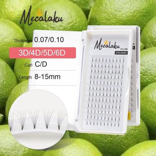 Mecalaku Russian Volume Lashes Faux Mink Lashes Premade Fans 3d/4d/5d/6d Short Stem Volume Lashes Eyelash Extensions