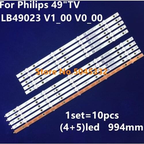 LED backlight strip 9 lamp for Philips 49"TV TT4906F LB49021 49PUS7503 49pus6162/12 LB49023 V1_00 V0_00 3A6560010EA0 3A6560000EA