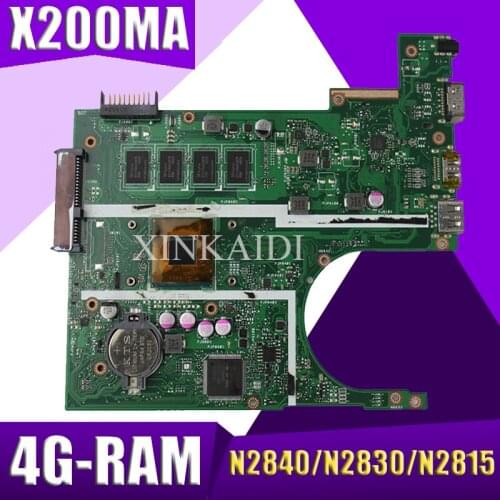 XinKaidi X200MA Laptop motherboard for ASUS X200MA F200M F200MA Test original motherboard 4G-RAM N2840/N2830/N2815