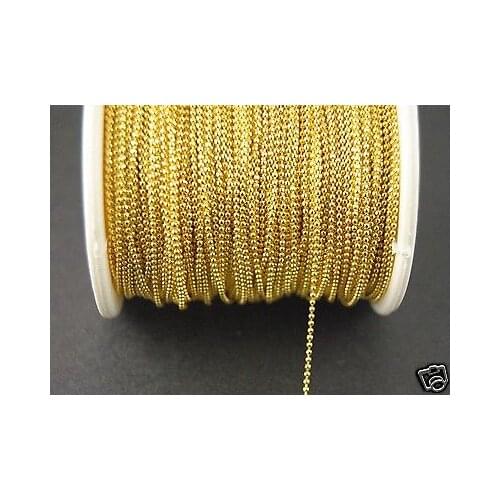 FACTORY 5M(16ft) Brass Gold Faceted 1.2mm Bead Ball Chain DIY Necklace Jewelry Findings C22