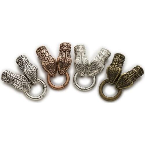 1 Set Snake Head Shaped Toggle Hook Clasps Connectors Findings Jewelry Making For Leather Bracelet 78x25mm