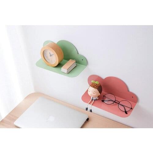 1PC Iron Cloud Wall Shelf Free-punch Wall Hanger Shelf Living Room Bedroom Wall Decoration Home Sundries Storage Rack JL 244