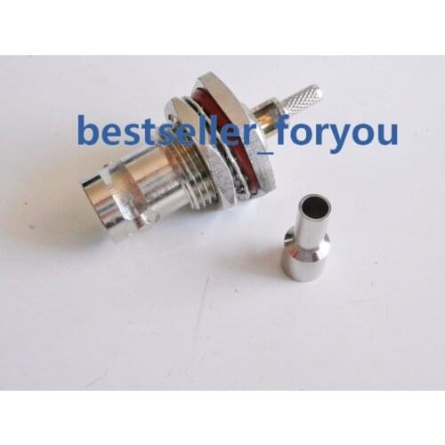 1X BNC female nut bulkhead crimp window RG174 RG316 LMR100 Cable RF connector