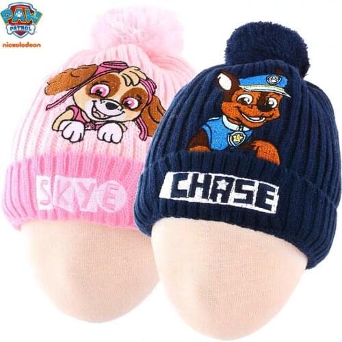2019 Genuine PAW Patrol caps Cotton Cute Chase Skye Chapeau Puppy Print autumn winter warm hat boys girls Christmas gift