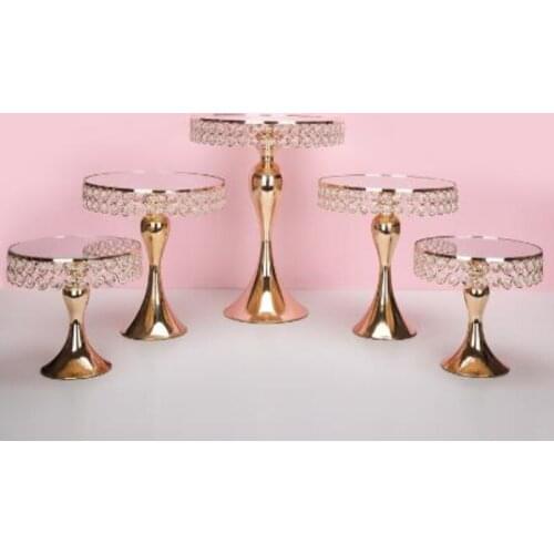 5pcs gold cake stand and 5pcs silver