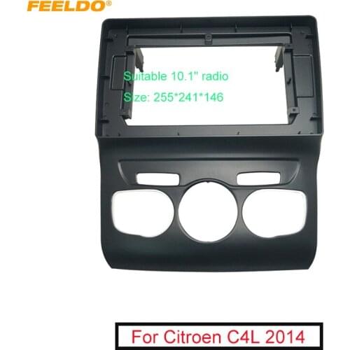 FEELDO 2Din Car Radio Audio Face Plate Fascia Frame For Citroen C4L 10.1" Big Screen CD/DVD Player Panel Dash Mount Kit
