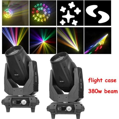 2pcs/lot 380W 16 Prisms+3d Prisms Led Light Beam Super Bright Moving Head Light With Flight Case Package DMX DJ Stage