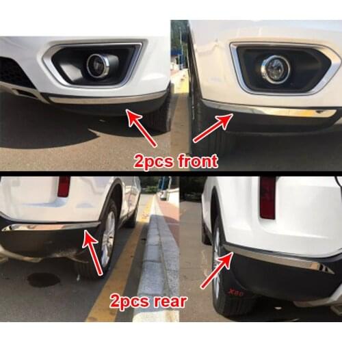 2pcs for FAW BESTURN X80 2013-2016 Front rear angle protector stainless steel Decorative strip
