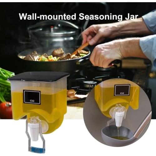 Liquid Seasoning Food Dispenser Kitchen Wall Mounted Oil Storage Tank Cooking BBQ Suspended Wall-mounted Storage Packagin Tool