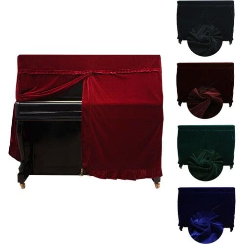 Elegant Velvet Piano Dust Cover Upright Full Covers Half Open Style Instruments Accessory Decoration Piano Protector