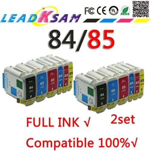 2set ink Cartridge Compatible for HP84 84 85 Designjet 30 70 130 130gp 130nr 30gp 30n 90 90gp 90r Printer with full ink
