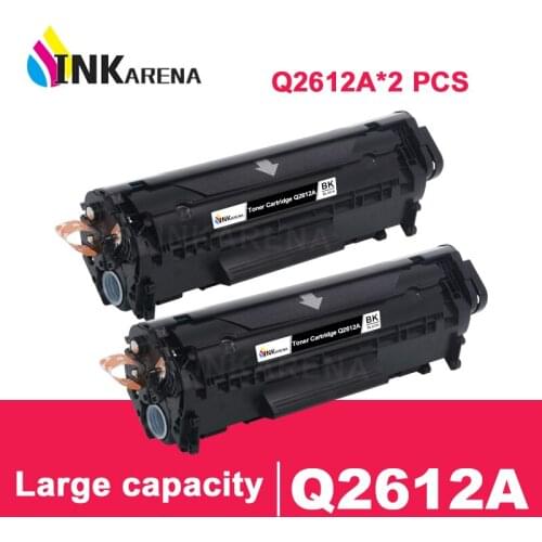 INKARENA 2PCS Compatible Q2612A q2612 2612a 12a 2612 Toner Cartridge For HP LaserJet LJ 1010 1020 1015 1012 3015 3020 3030 3050