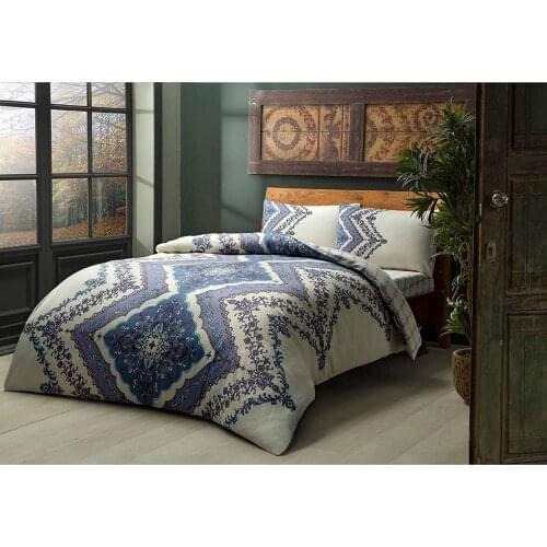 TAÇ Flannel (Flannel) Double Duvet Cover Set - Liara Plum-uvet cover: 200x220 Bed Sheet: 160x200 (Elastic) Pillowcase: 50x70