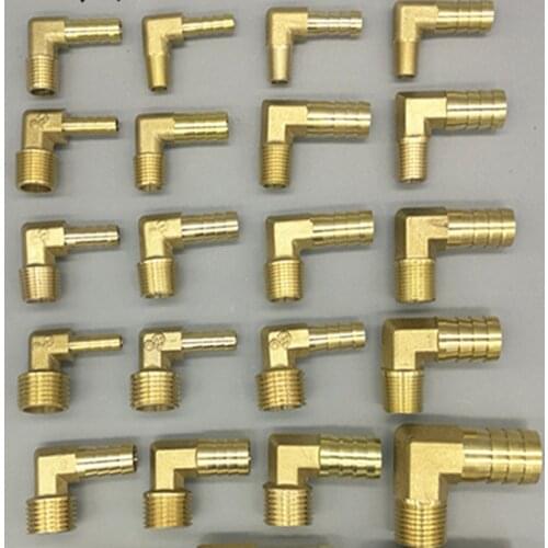 Brass Hose Barb Fitting Elbow 6mm 8mm 10mm 12mm 16mm To 1/4 1/8 1/2 3/8" Male Thread Barbed Coupling Connector Joint Adapter