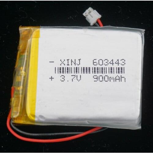 XINJ 3.7V 900mAh Li Polymer Battery Cell 2pin JST-PH 1.25mm Plug 603443 For GPS Sat Nav Camera Driving Recorder Mp4 Lights