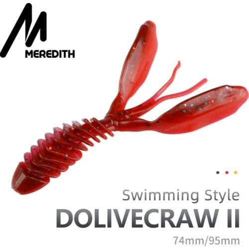 MEREDITH DoliveCraw Soft Lures Jigging Lures Silicone Worm Soft Fishing Baits Shrimp Bass Carp Artificial Tackle Free shipping