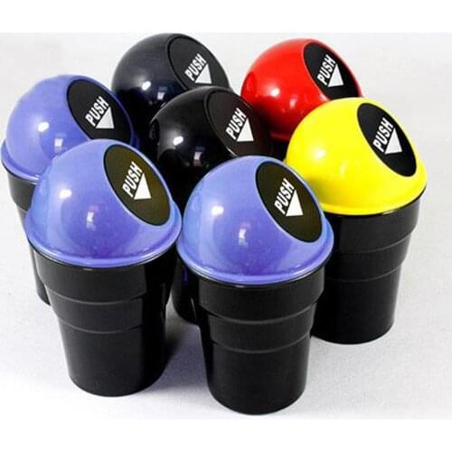 Mini Multi-functional Car Vehicles Trash Bin Rubbish Garbage Can Storage Box Space-saving Car Trash Bin Pressing Type Durable