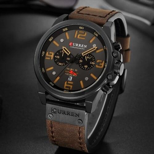 Fashion Curren Brand Luxury Casual Leather Strap Quartz Men Watches Date Business Wristwatches Montre Homme Clock Male