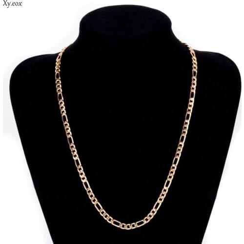 Hip Hop Mens 18K 24" Solid Gold Filled Cuban Link Chain Long Necklace