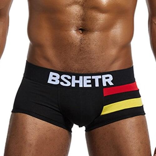 Men Underwear Boxers Stripe Men Underwear U Convex Pouch Comfortable Underpants Printed Homewear Shorts