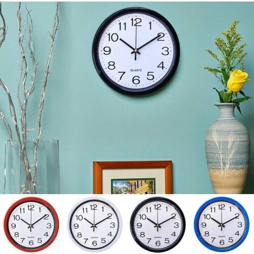 Fashion Simplicity Round Wall Clock Quartz Silent Sweep Bedroom Decor Movement Home Kitchen Office Fits Clocks Room For Liv V4F3