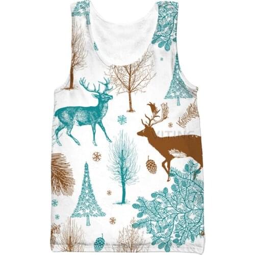 New Fashion Hunting Vest Mens 3d Print Deer Sleeveless Men Women Custom Tank Top V12