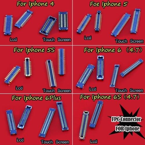 New Touch Screen / lcd Digitizer Glass FPC connector for iPhone 4G 5 5s 6 6plus 6s 4.7 on motherboard logic board mainboard