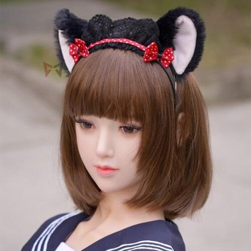 New Cat Tail Ears Hairhoop Lolita Hairbands Hand Made Live Show Prop Accessories Bows Headwear For Stage Game Party Costume