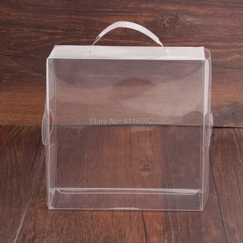 100Pcs/lot Clear PVC Plastic Gift Box / Baby Shoe Display Storage Transparent Packing Decoration Boxes 12*12*5cm