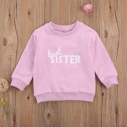 Infant Casual Style Pullover Tops Toddler Long Sleeve Round Neck Letter Print Sweatershirt Hoodies Autumn Clothes