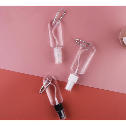 30/50ml Empty Bottle New Alcohol Spray Bottle Transparent Hand Sanitizer Lotion Portable Hook Key Ring Sub-bottle Disinfection