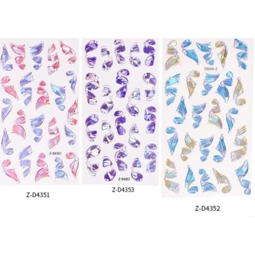 5D Ribbon Three-Dimen Sional Nail Decoration Sticker Decal Sculpture Series Embossed With Glue For Manicure