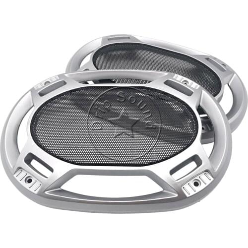 For 6"x9" 6x9 inch Car Audio Speaker Conversion Net Cover Decorative Circle Metal Mesh Grille Protection #Silvery