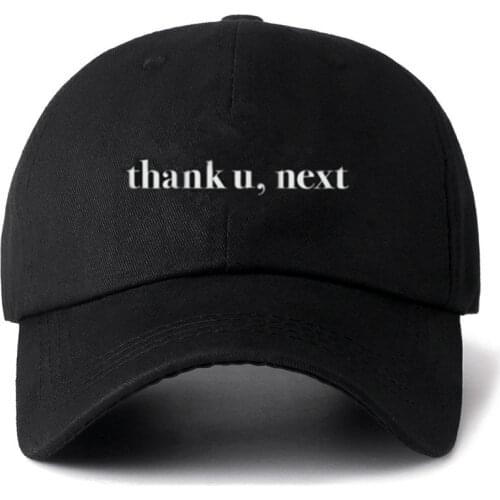WZCX Thank U Next Embroidery Letter Dad Hat Adjustable Spring Autumn Hip Hop Solid Color Simple Snapback Peaked Cap