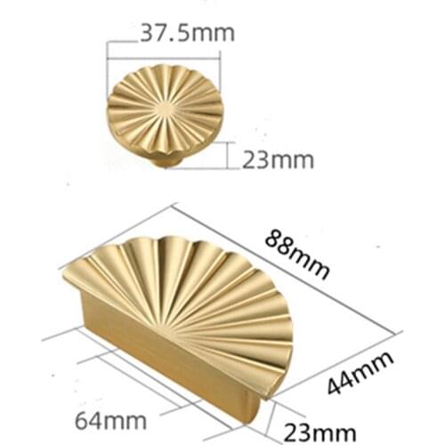 Modern Fashion Creative sector furniture door handle gold silver brass black nickel drawer cabinet cupboar dresser knob 64mm