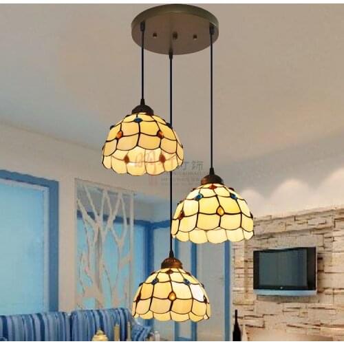 Tiffany antique chandelier chandelier simple staircase restaurant round long coiled lines peacock tail 3 Head Pendant