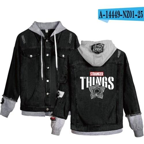 Stranger things Hoodies Denim top vintage streetwear jacket Men/Womens Casual sweatshirt Stranger things Boy/Girls Denim Outwear