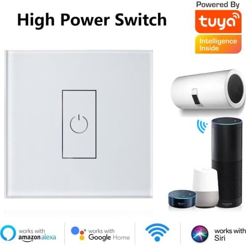 Tuya Smart High Power Switch 20A Circuit Breaker for Boiler Electric Water Heater Air Conditioner, Works with Alexa Google Home