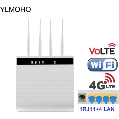 YLMOHO 4G VoLTE Wifi Router Wireless Voice Call Router Mobile Hotspot Broadband Telephone Modem With Sim Slot RJ11 LAN Port