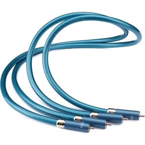 1 pair of transient single crystal copper fired audio signal cable hi-fi audio power amplifier RCA double lotus audio cable