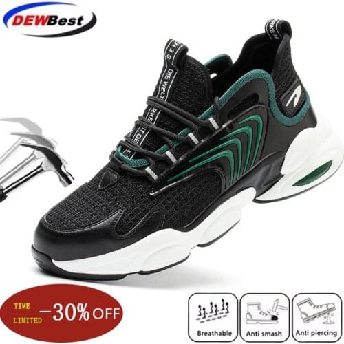 2021 New safety shoes mens sports shoes work boots anti-puncture and anti-smashing work safety boots steel toe protective shoes