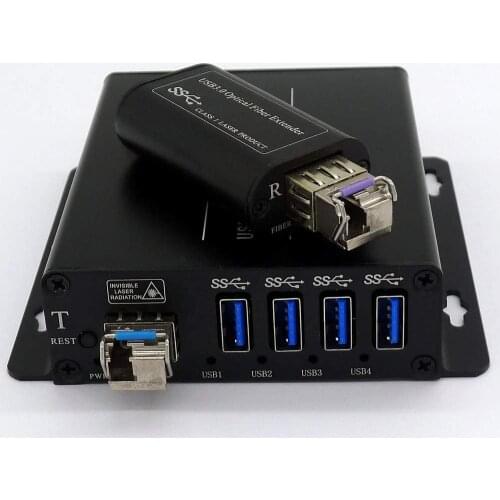 4 Ports USB 3.0/2.0/1.1 Extender Over Fiber Optical up to Max 250 Meters transmitter and receiver with 10 Gbps SFP