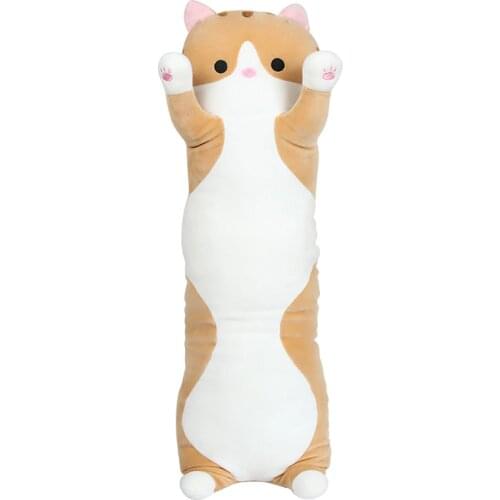 Plush Toys Animal Cat Cute Creative Long Soft Toys Office Lunch Break Nap Sleeping Pillow Cushion Stuffed Gift Doll for Ki